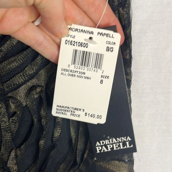 NWT Black and Chrome Adrianna Papell Cocktail Dress - Picture 5 of 7
